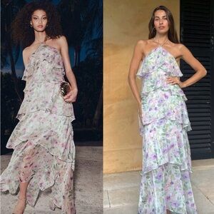 Elliatt Floral Maxi Dress in Purple and Green